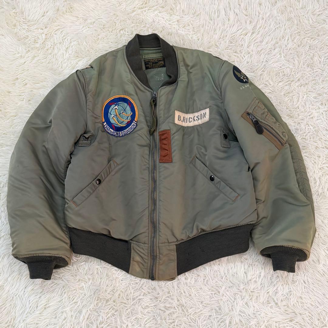 763　バズリクソンズ　MA-1フライトジャケット　L　ワッペン　M13412