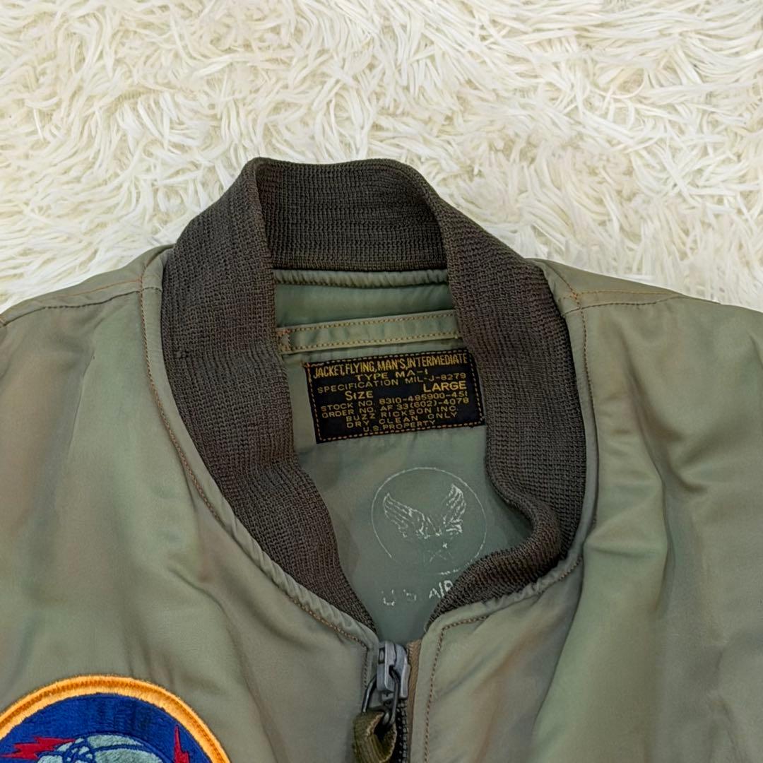 763　バズリクソンズ　MA-1フライトジャケット　L　ワッペン　M13412