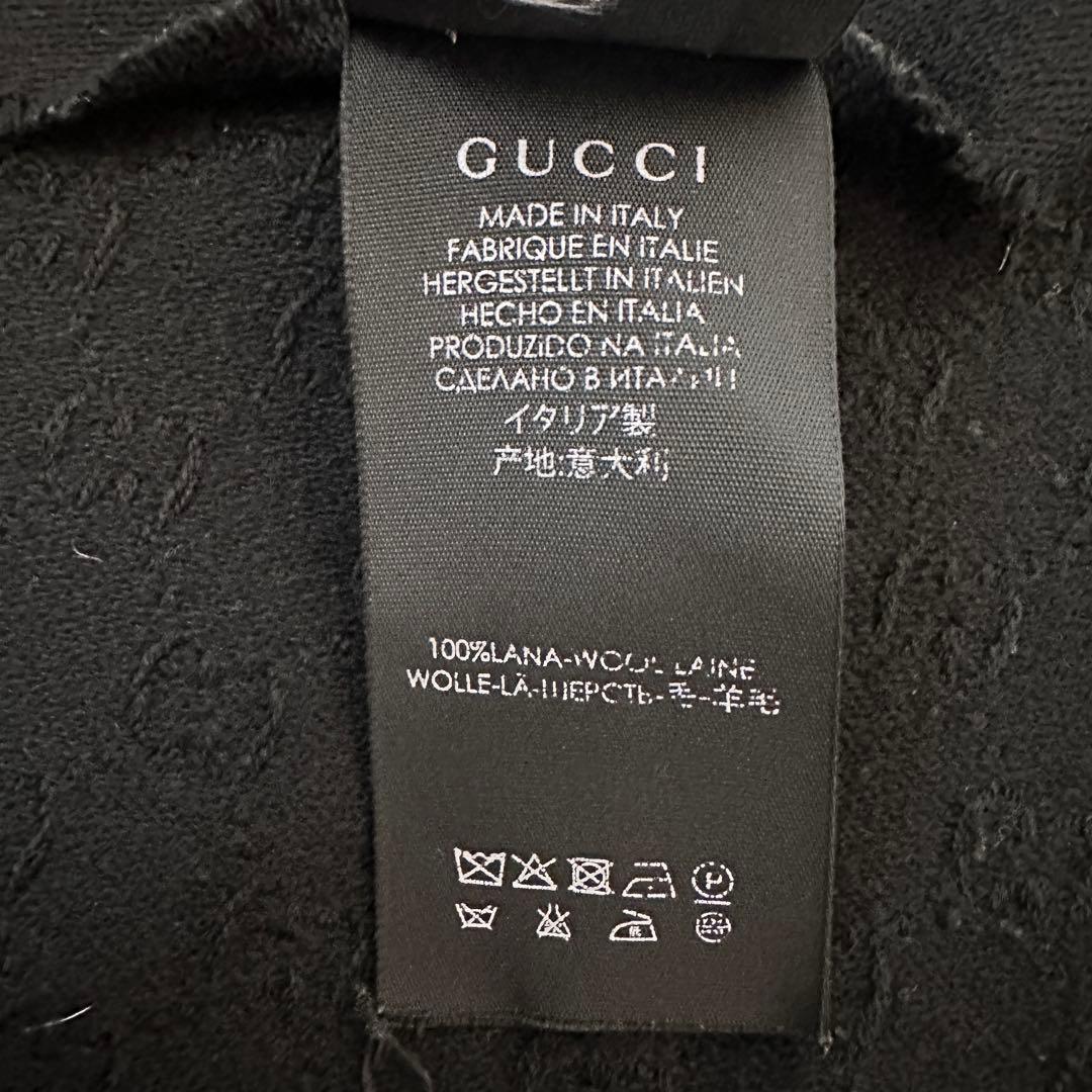 【正規保証です】GUCCI ロゴマフラー　ブラック