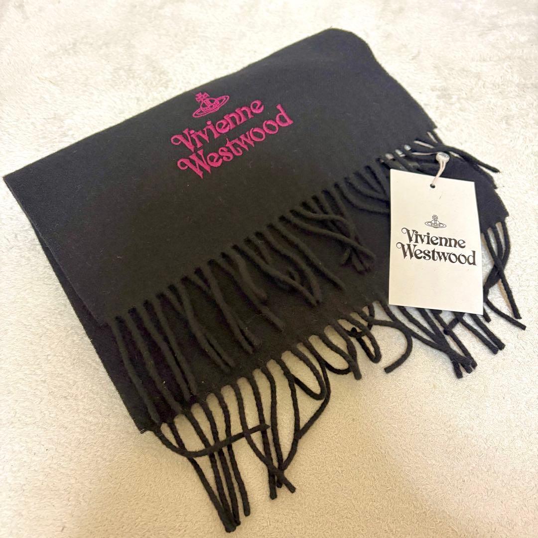 25AW 新品未使用 ヴィヴィアンウエストウッド マフラー オーブ ウール100