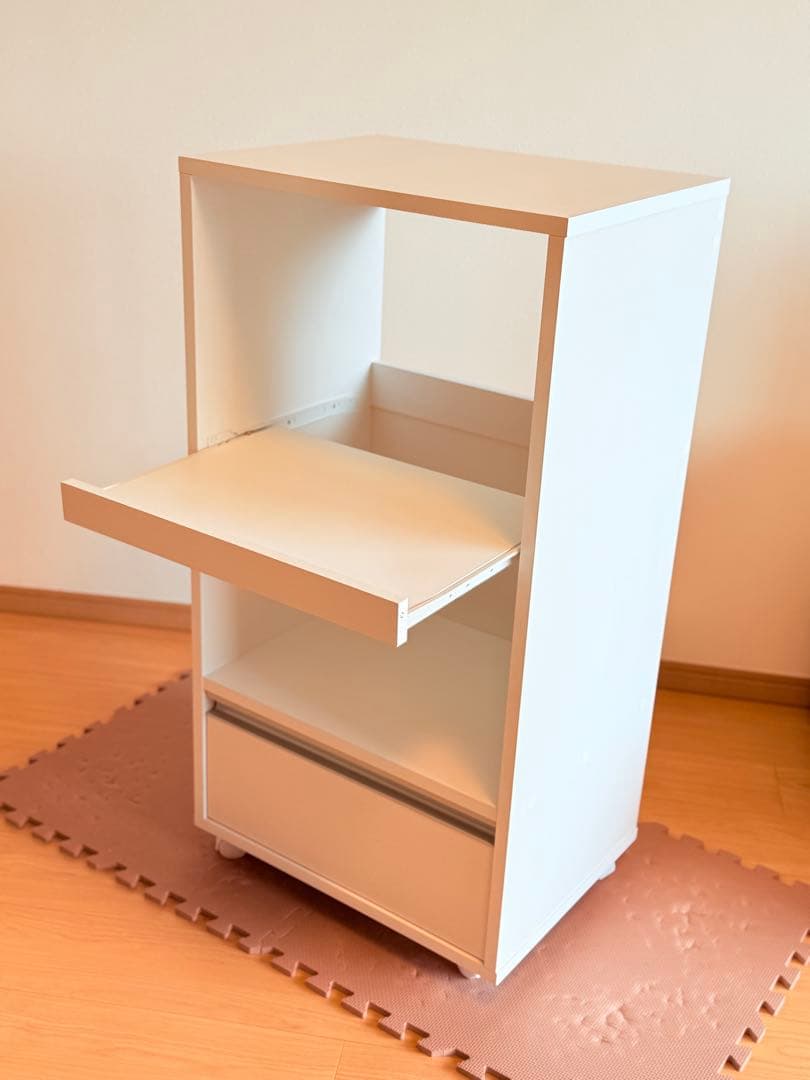 【りこ⭐︎】ホワイト オープンシェルフ 引き出し付き