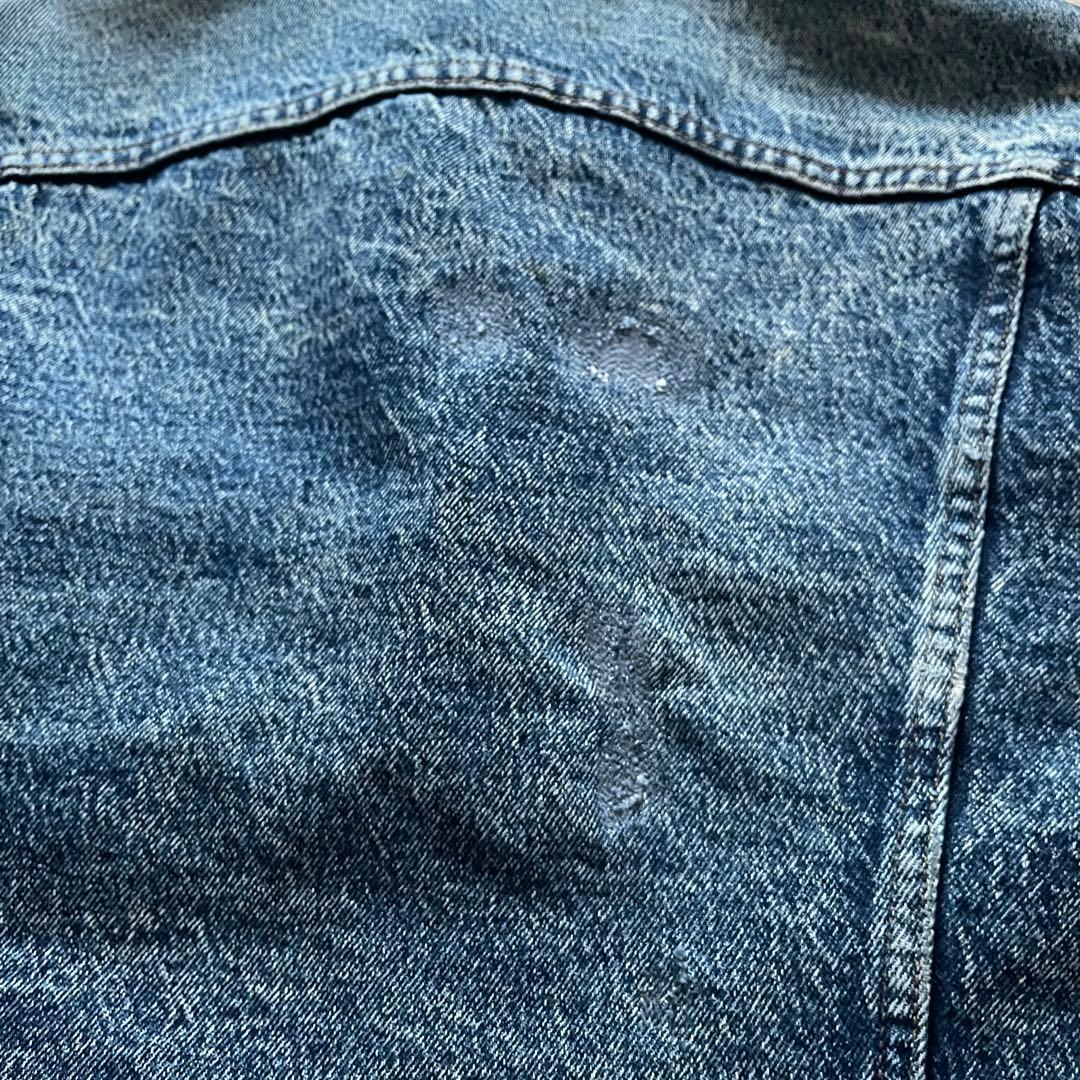 80s Lee 220-J Denim Jacket BORO 右綾 LARGE