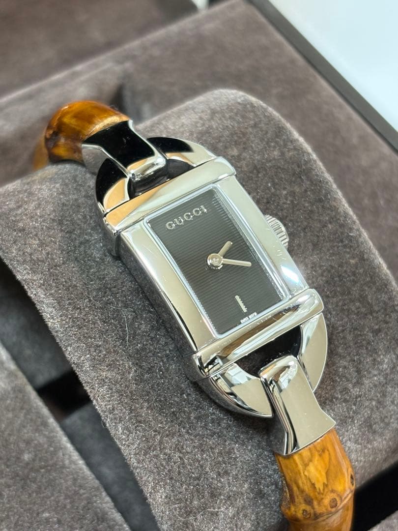 【極美品】GUCCI グッチ 6800L バンブーバングルウォッチ