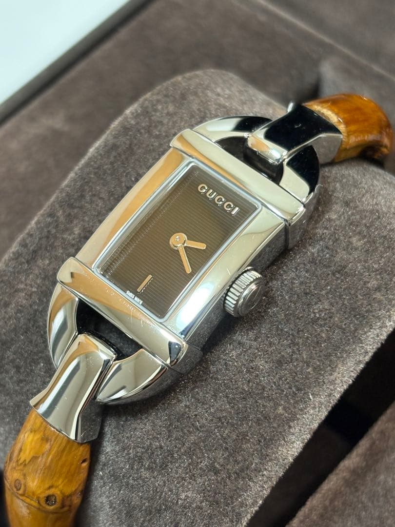 【極美品】GUCCI グッチ 6800L バンブーバングルウォッチ