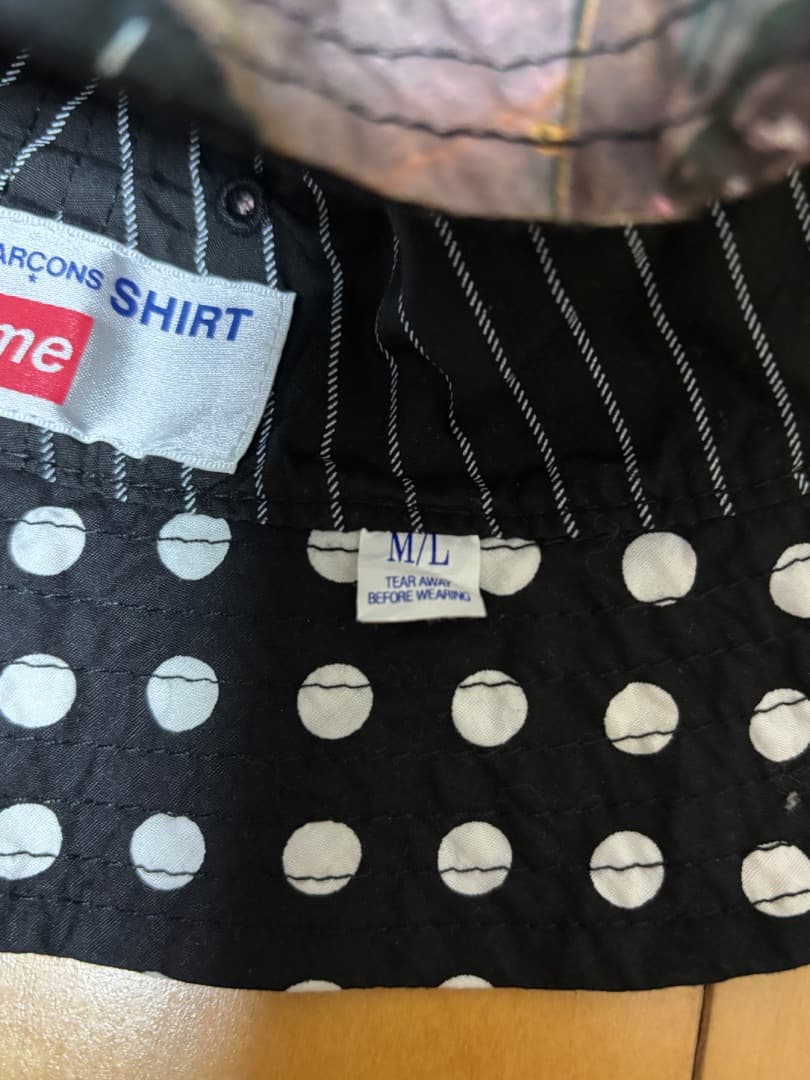 シュプリーム × コムデギャルソンシャツ バケットハット黒 M／L