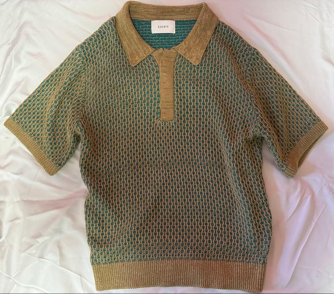 soerte マルチカラージャガーニットポロ　サイズ2