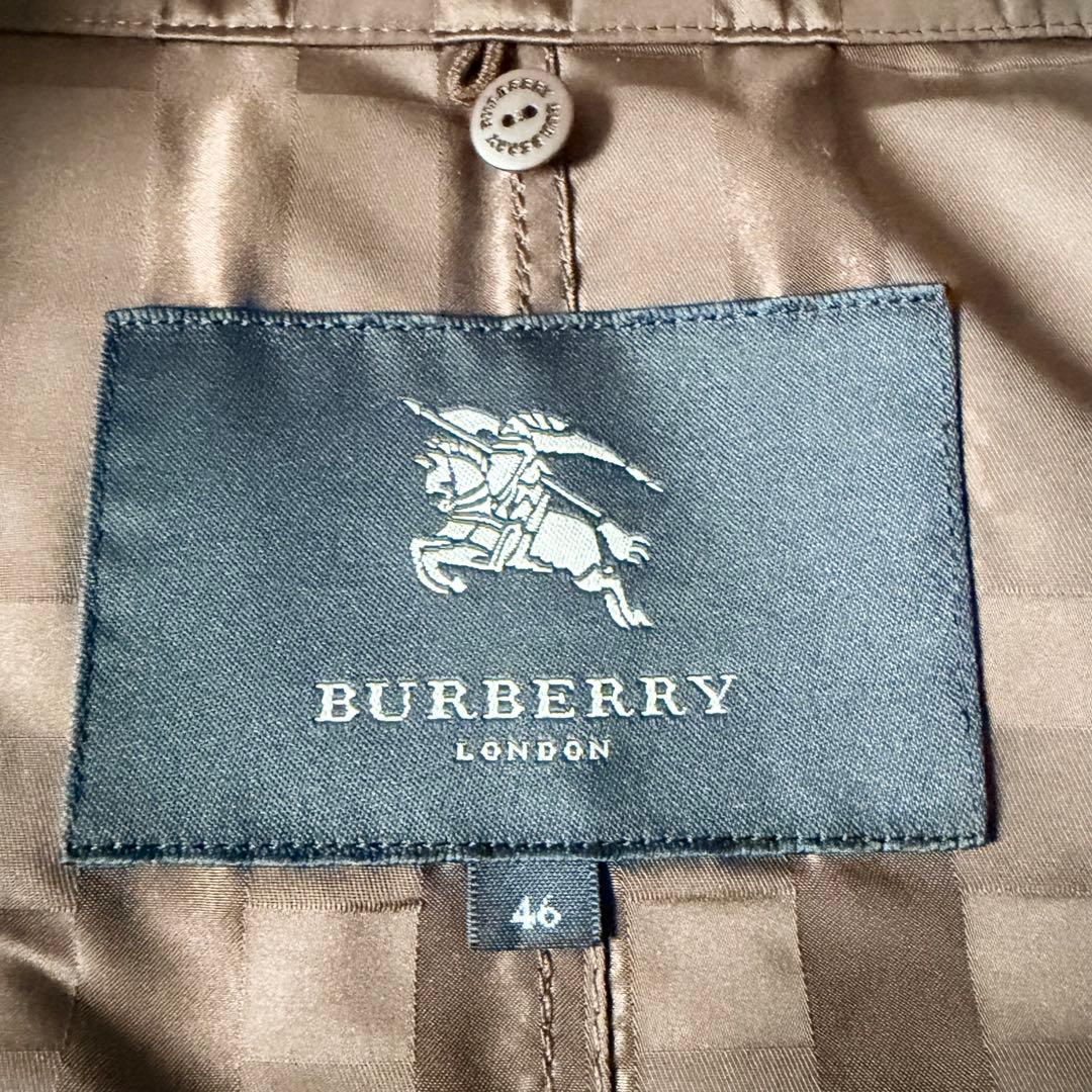 6203 美品✨ バーバリーロンドン トレンチコート 46 シャドーチェック 茶