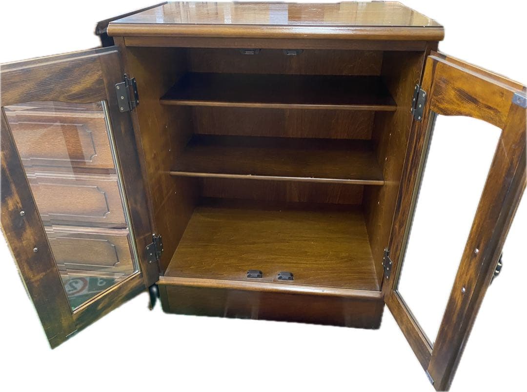 ★期間限定値下げ★ 【美品】カリモク　ダークブラウン 木製キャビネット ガラス扉