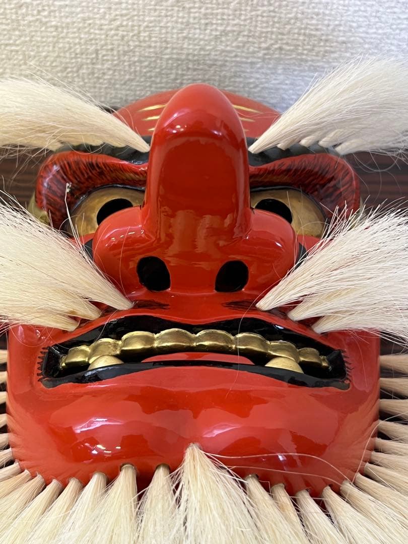 備中神楽面　天狗面　木彫　中谷浩玉作
