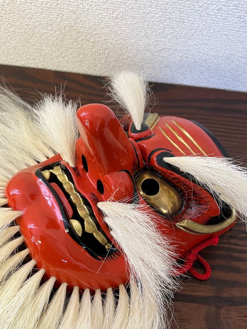 備中神楽面　天狗面　木彫　中谷浩玉作