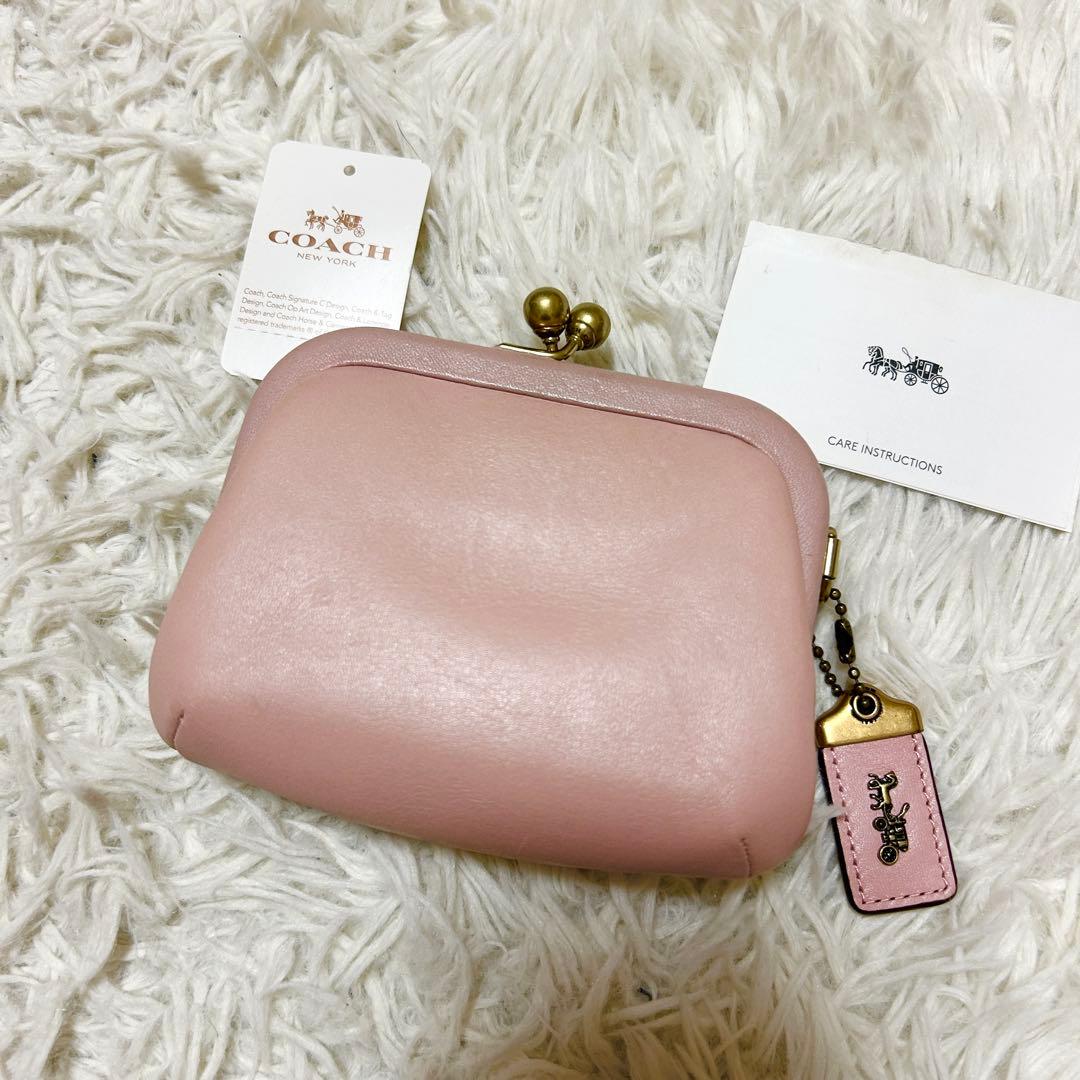 ⭐️現行・極美品⭐️コーチ キスロック がま口 ケース ポーチ ピンク