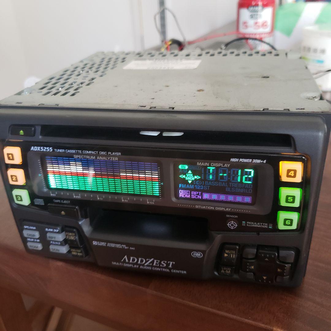 旧車 ADDZEST ADX5255 CD カセット　動作品　美品　メンテ済み