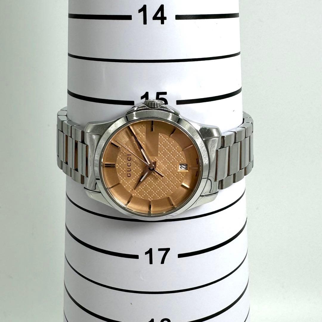 【美品】GUCCI 腕時計 126.5 シルバー ピンクゴールド G ロゴ