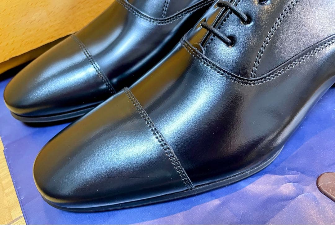 新品リーガル皮革レザーシューズストレートチップスクラッチタフレザー24.5