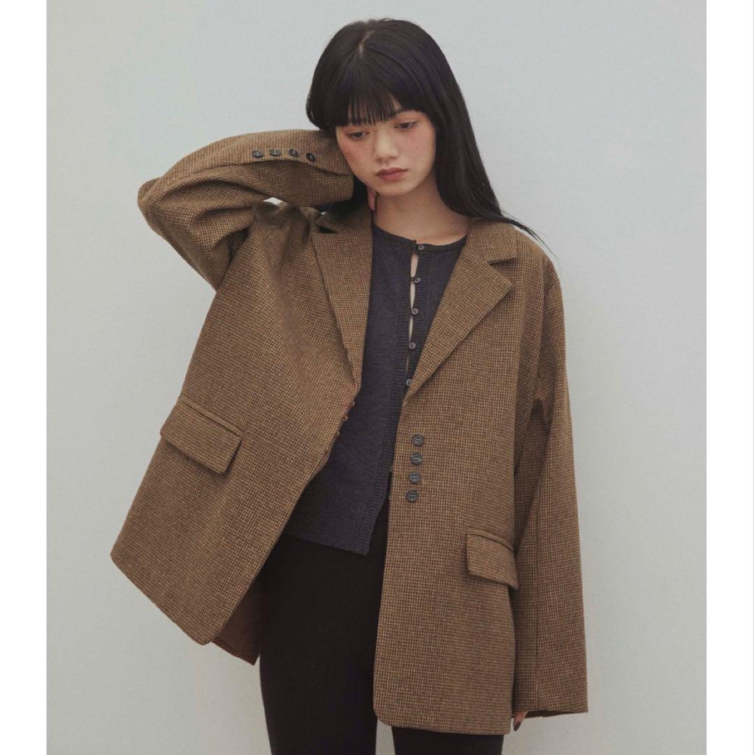 dium.チェックテーラードジャケット