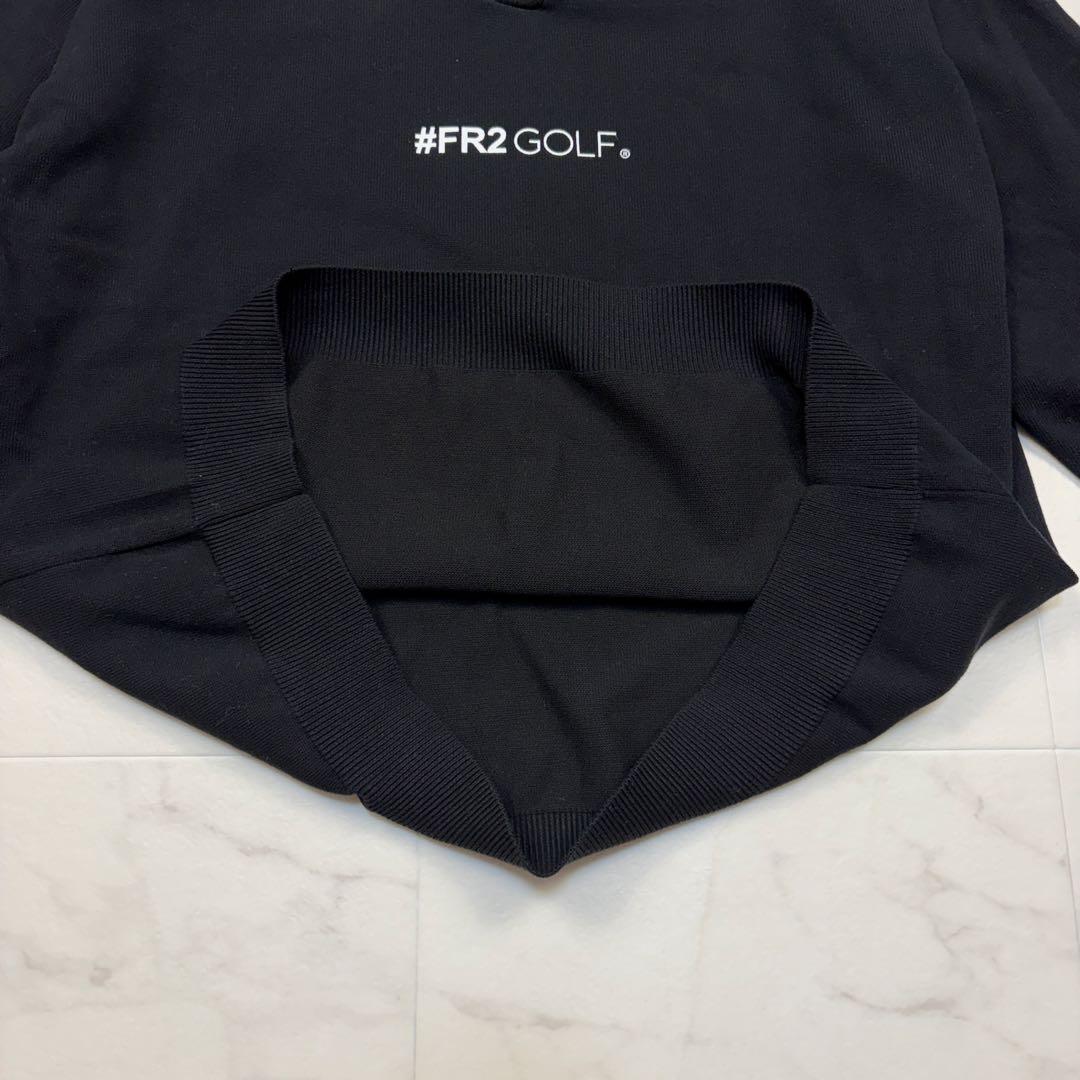 新品タグ付き！FR2 GOLF. ゴルフシャツ　黒　バックプリント　ロゴ　L