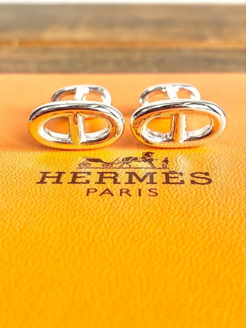 HERMES エルメス 925シルバー シェーヌダンクル カフリンクス カフス