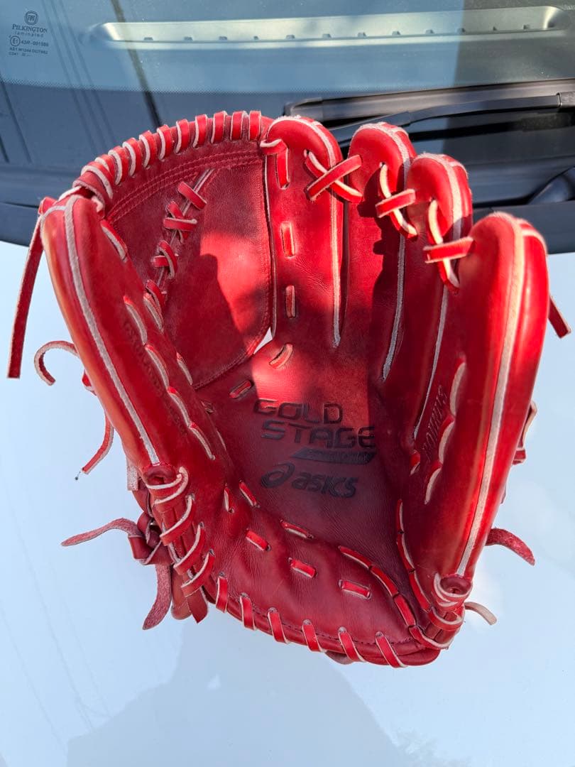 大谷翔平2020年モデル　ASICS GOLD STAGE 硬式グローブ レッド
