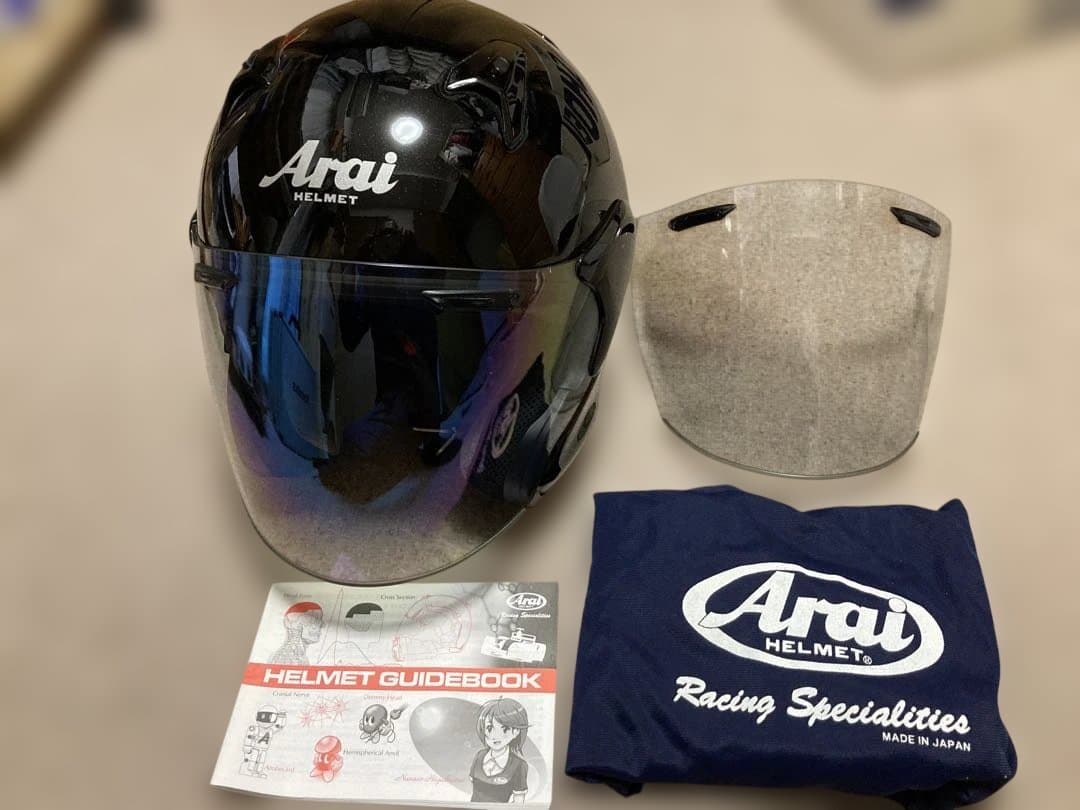 Arai MZFジェットヘルメット ブラックSNELL 57cm〜58cm