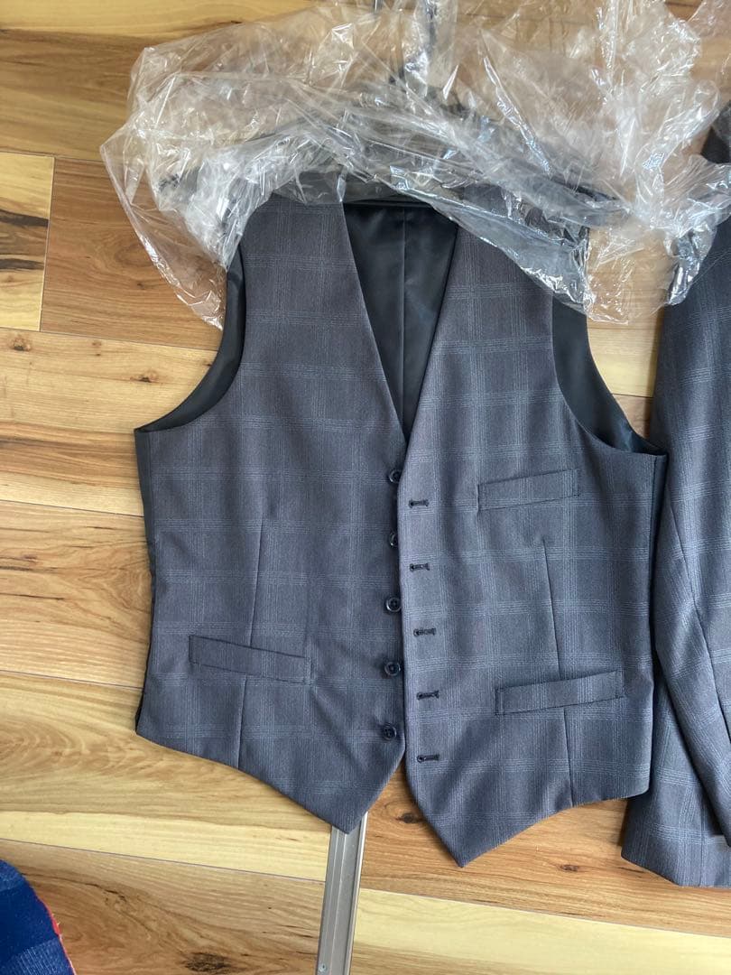 【極美品】CROWDED CLOSETグレー チェック スリーピーススーツ