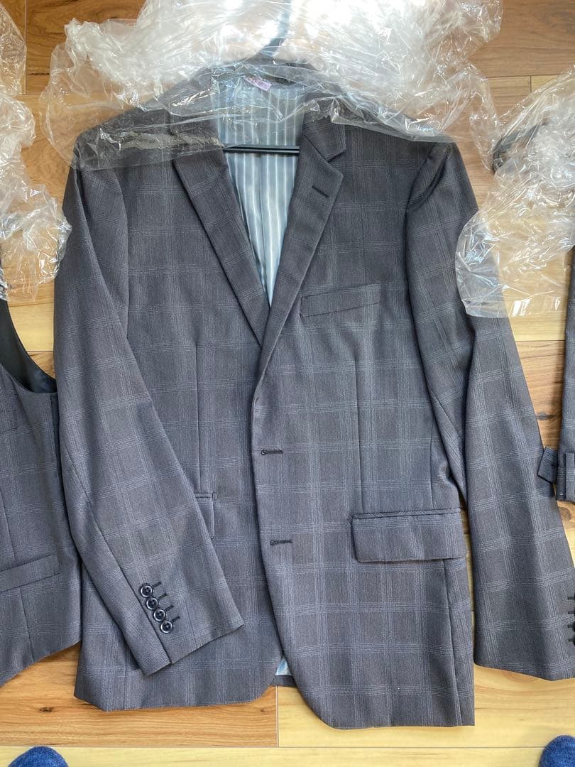 【極美品】CROWDED CLOSETグレー チェック スリーピーススーツ