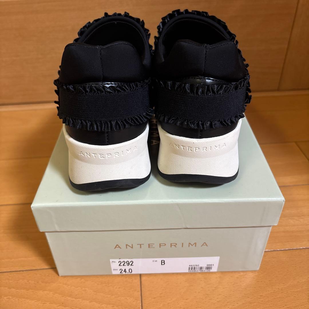 ANTEPRIMA アンテプリマ フリルモチーフ ブラックスニーカー 24.0