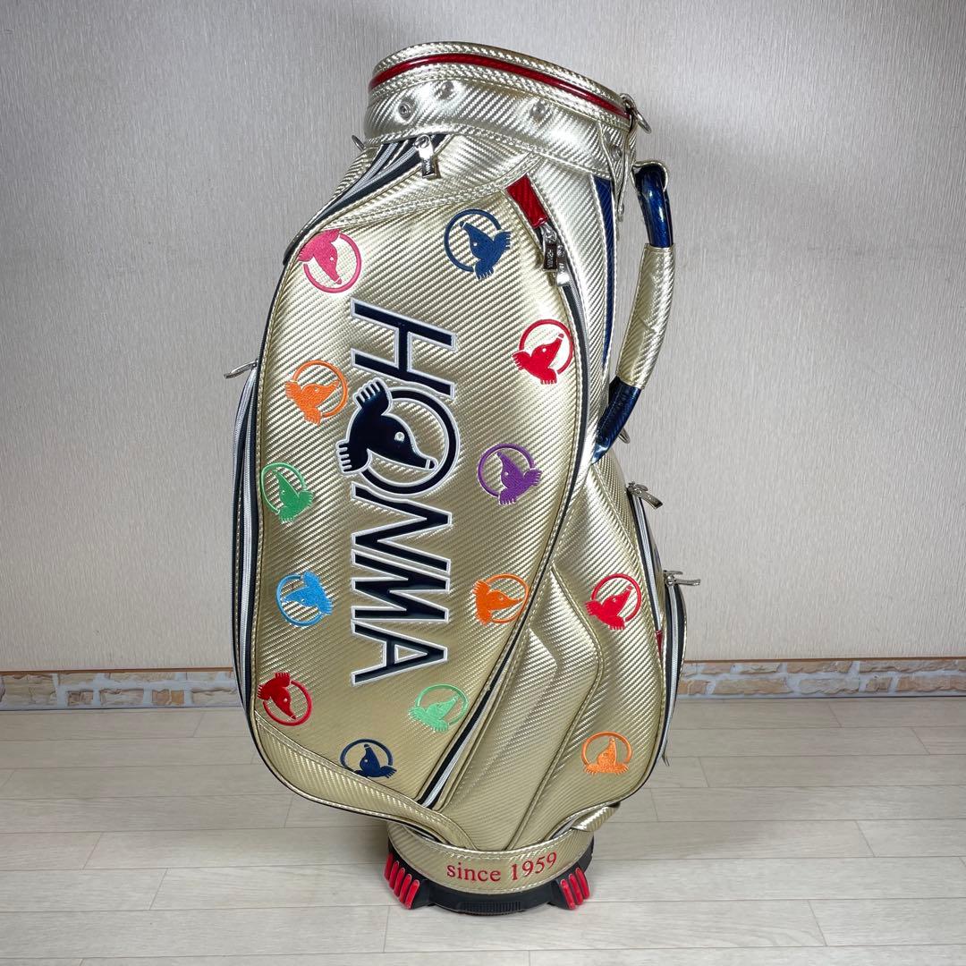 希少品　HONMA ホンマ キャディバッグ　ゴルフバッグ　モグラ刺繍　フード無し