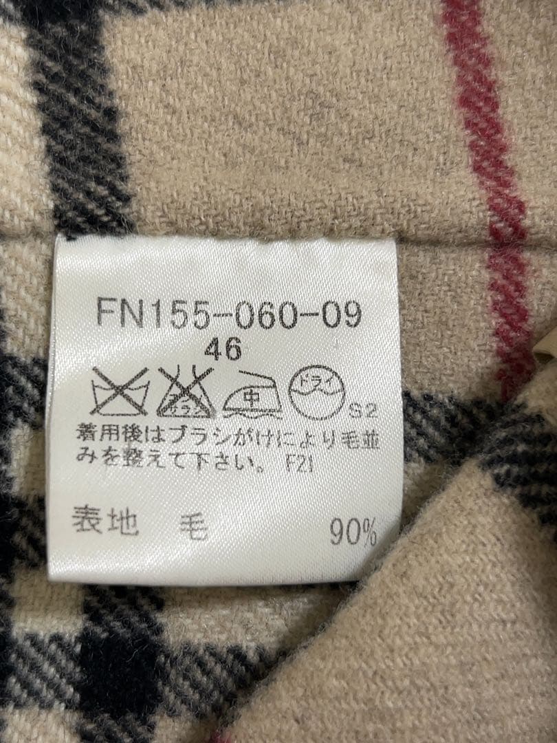 【美品】BURBERRYバーバリー黒ウールコート、カシミヤ混ノバチェックメンズM