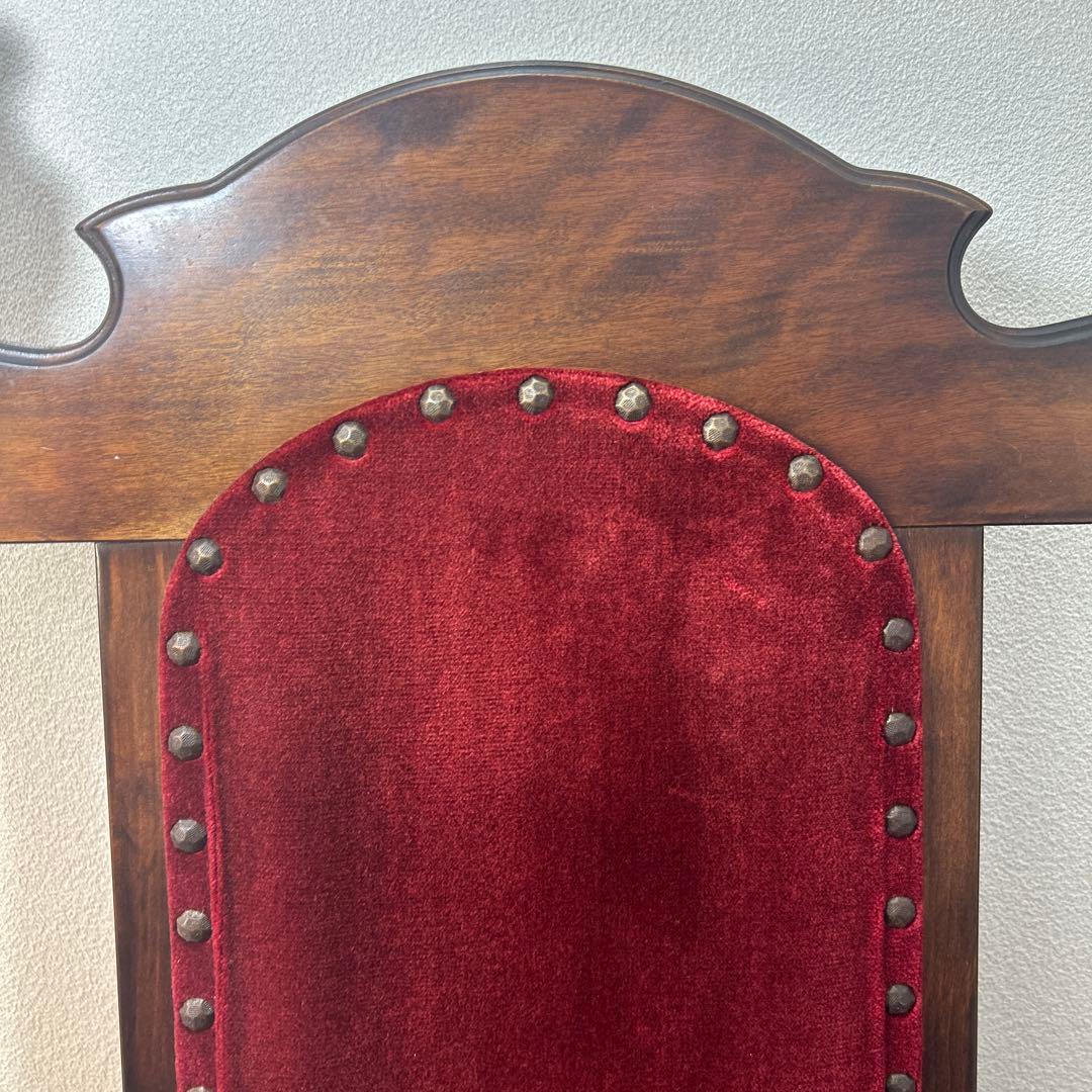 ☆昭和レトロ　当時物　高級感のある椅子　赤　布張り　木製☆