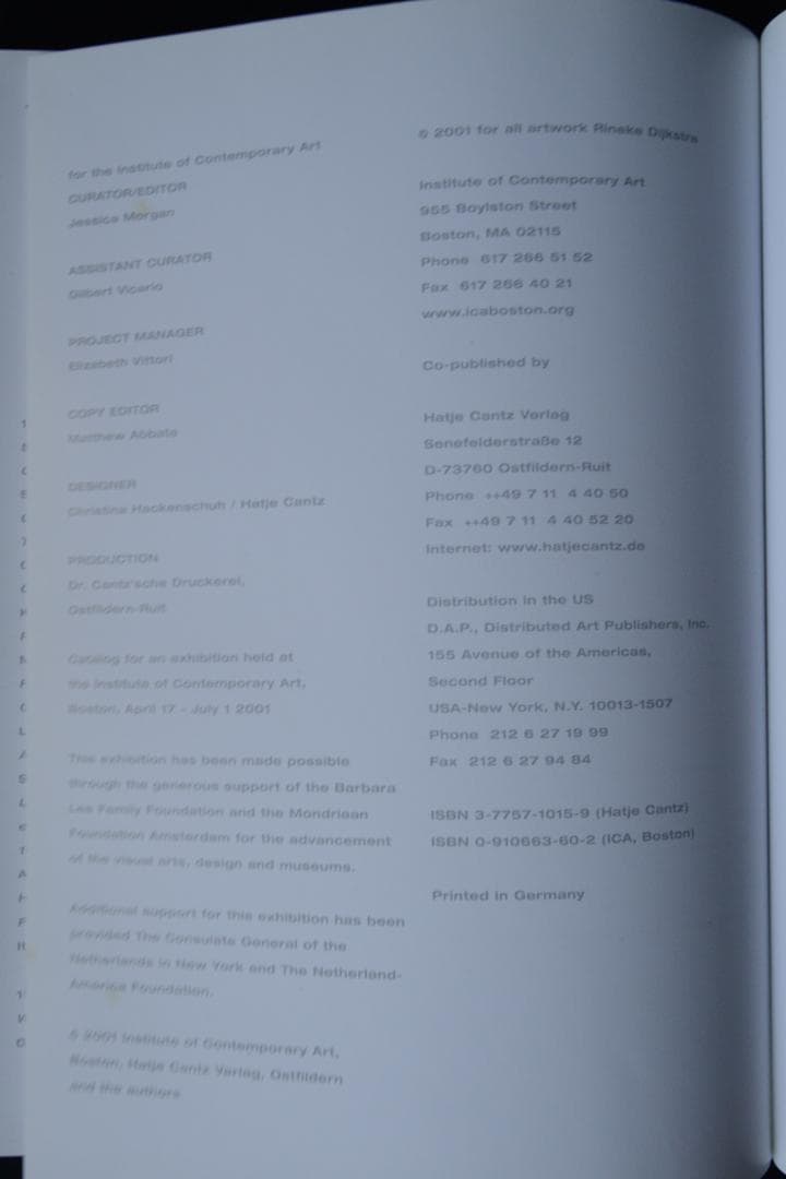 【Rineke Dijkstra: Portraits】2001年　★未読・美本