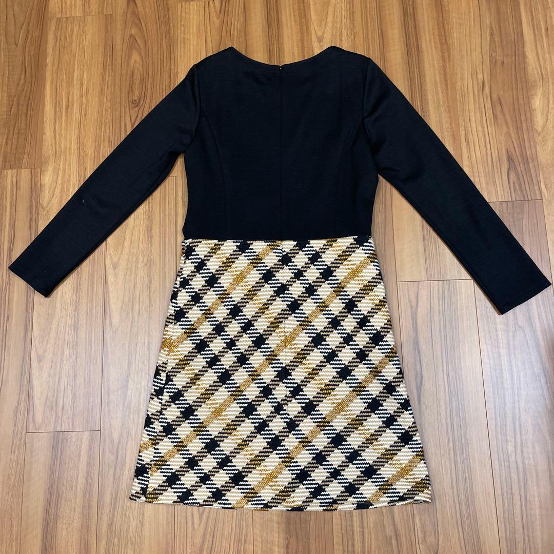 DAKS 長袖 幾何学模様 ワンピース 40