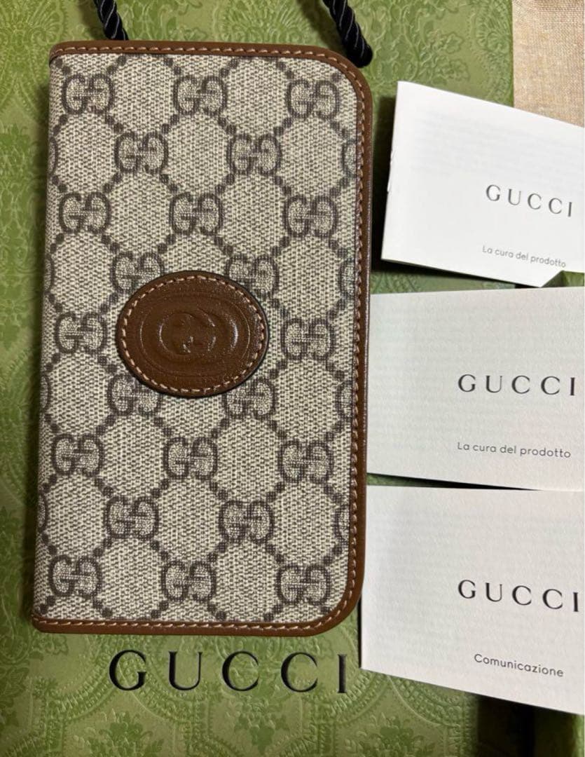 あ*ん様 【新品】グッチ GUCCI GG手帳型iPhoneケース iPhone