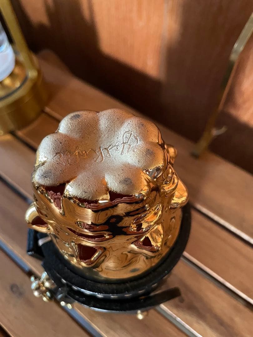 明日の朝まで特別価格。今村能章作　金色グラス専用ケース付き