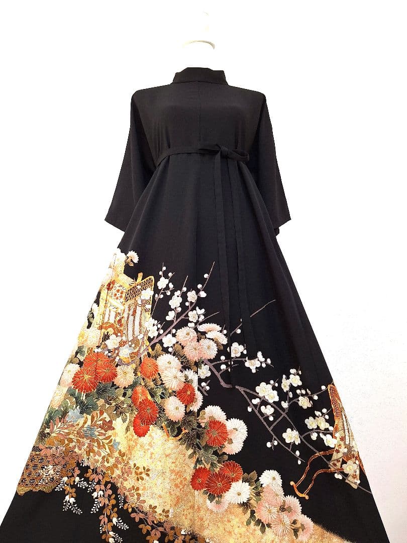 着物リメイクワンピース3651