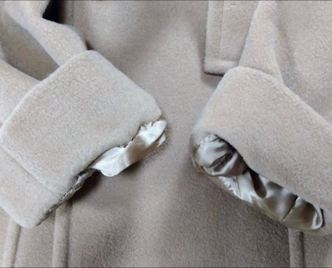 Max Mara ピュアウール キャメル　ガウンコート 38 上質　ベルテッド