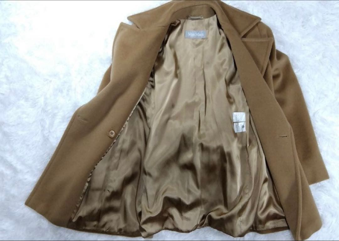 Max Mara ピュアウール キャメル　ガウンコート 38 上質　ベルテッド