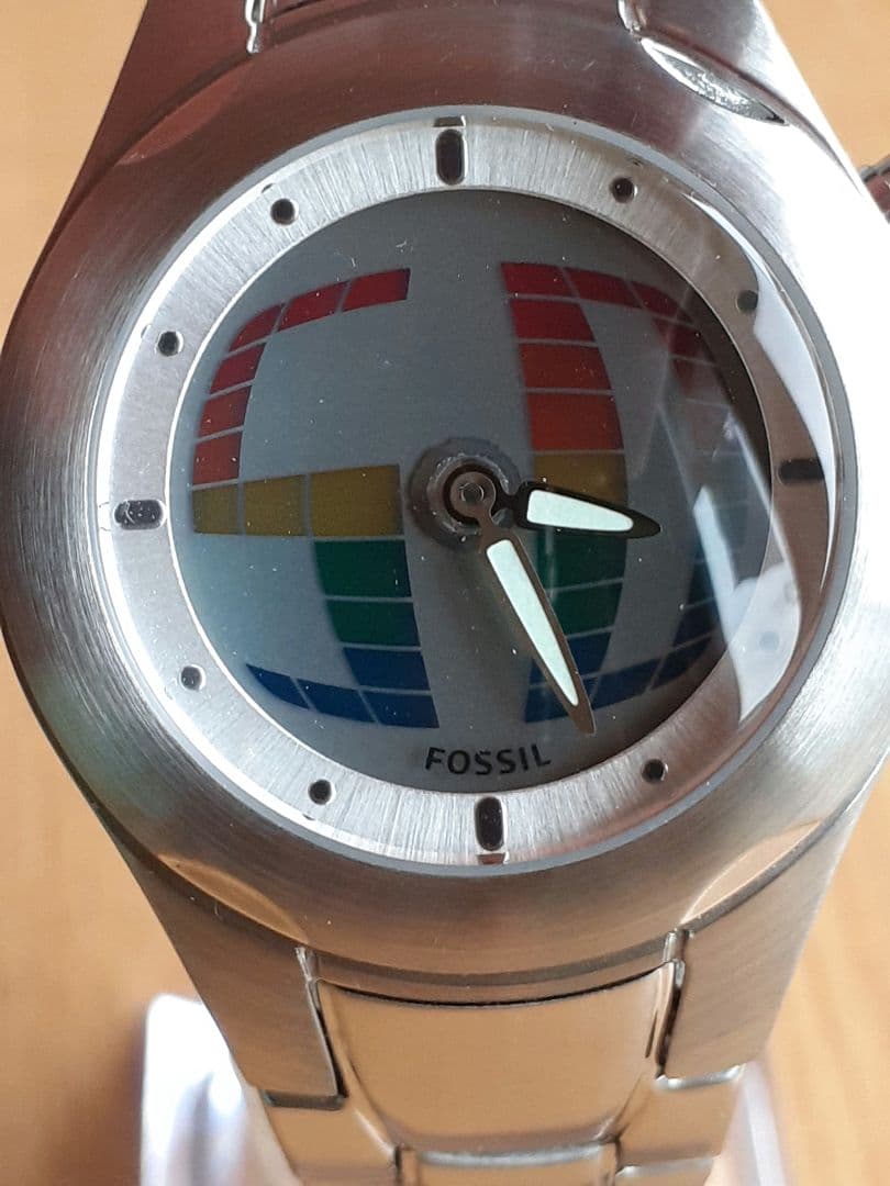 本物 FOSSIL フォッシル 復刻版 虹色 BIG TIC レディース 腕時計