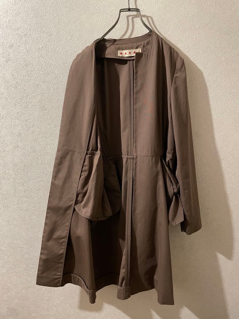 イタリア製 MARNI リボン ポケット キャンバス コート / マルニ