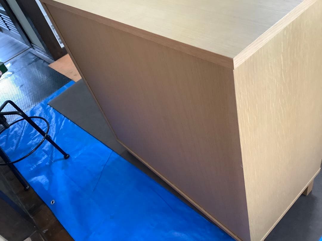 無印良品　オーク材キャビネットガラス扉（引戸）