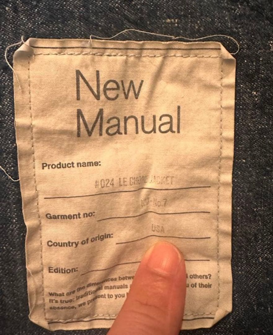 良*品様 NEW MANUAL #024 LE CHORE JACKET