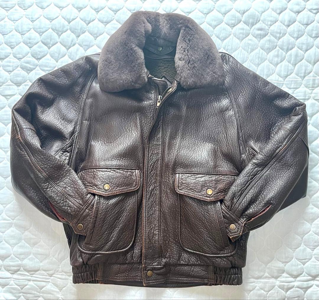 【レザージャケット】G-1 タイプMサイズ 濃茶色 2way 3シーズン着用可