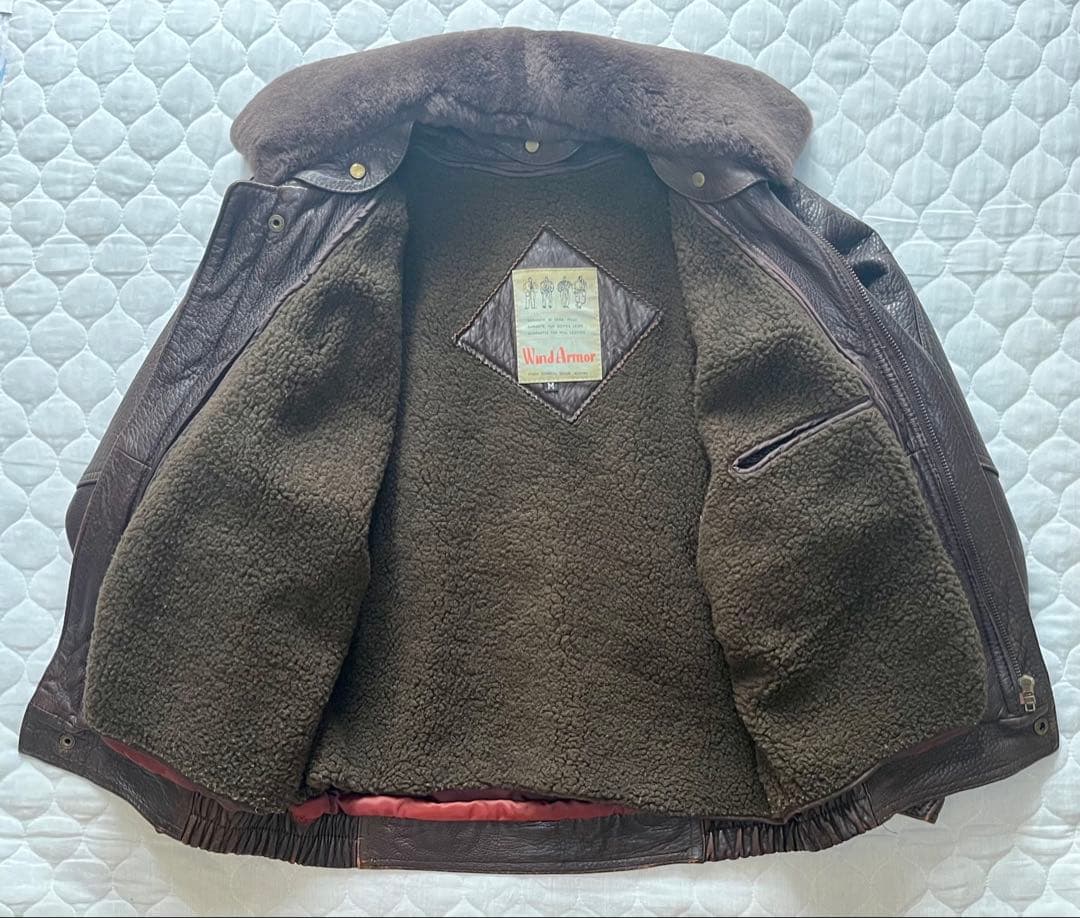 【レザージャケット】G-1 タイプMサイズ 濃茶色 2way 3シーズン着用可