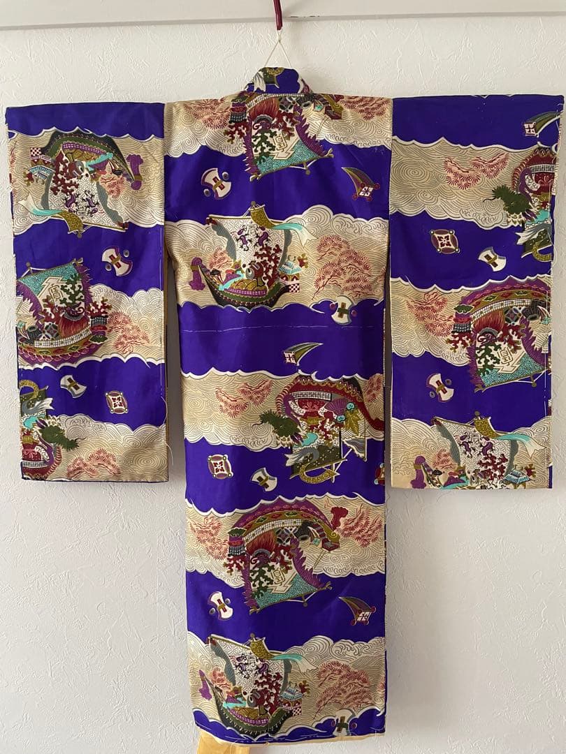 七五三　3歳　アンティークお着物セット　正絹　総絞り被布　雪駄