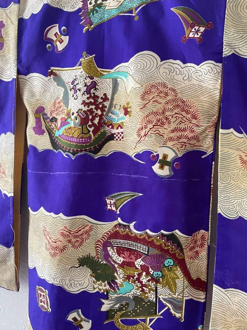 七五三　3歳　アンティークお着物セット　正絹　総絞り被布　雪駄