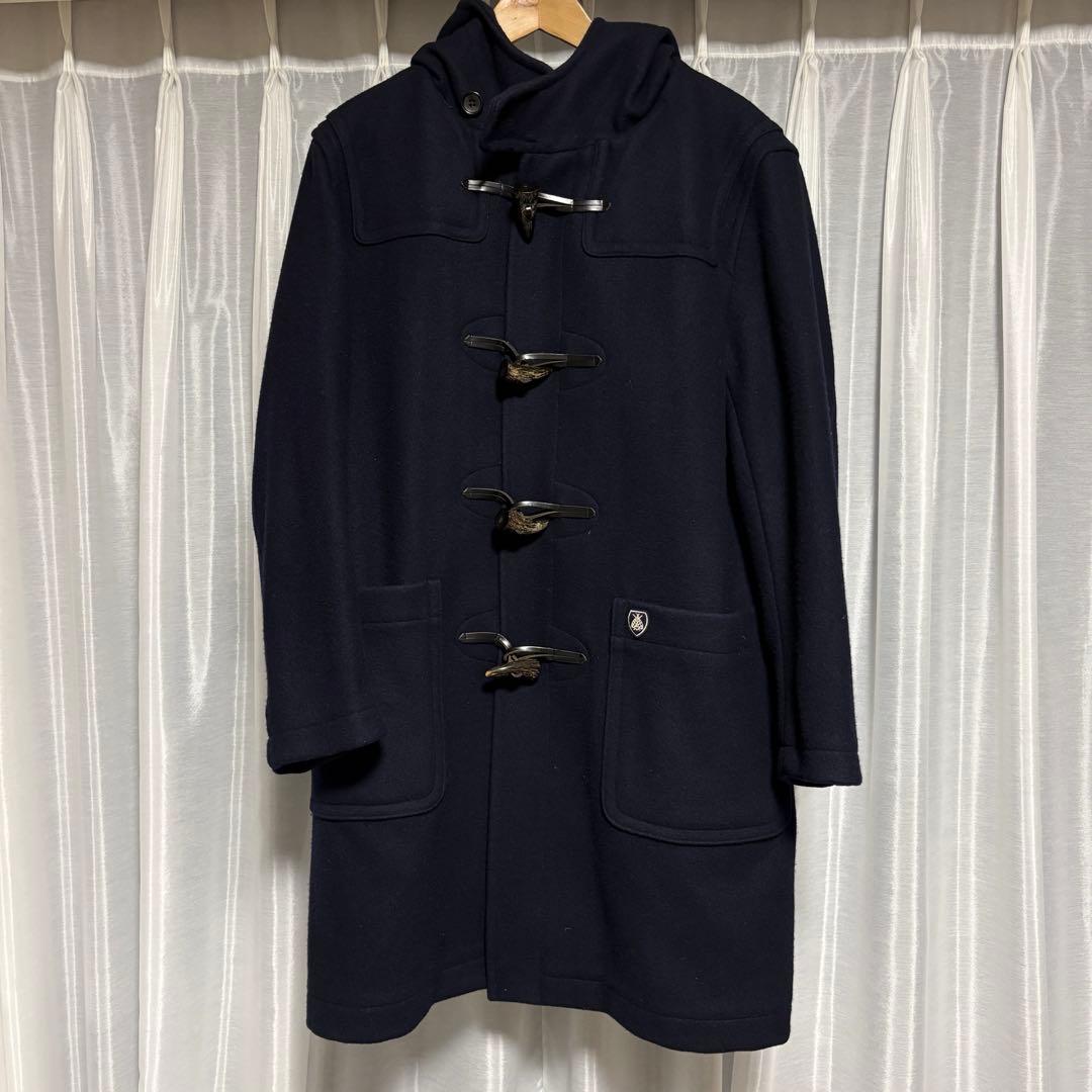 美品 オーシバル ネイビー ダッフルコート フード付き サイズ4