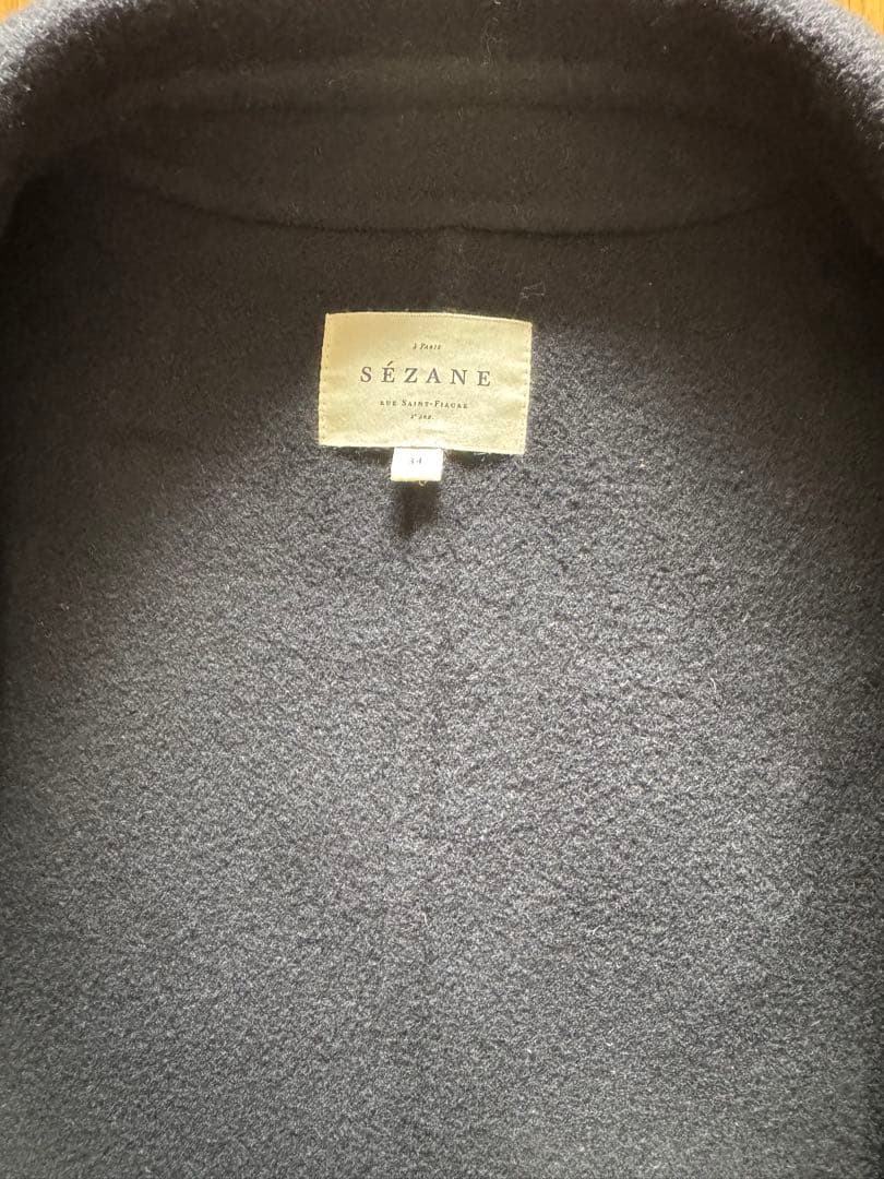 Sezane セザンヌ ダブルフェイス ウール コート ブラック