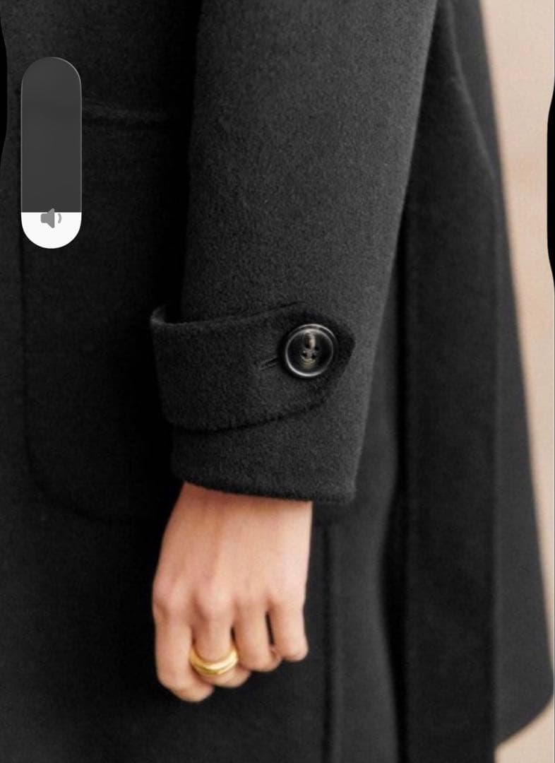 Sezane セザンヌ ダブルフェイス ウール コート ブラック