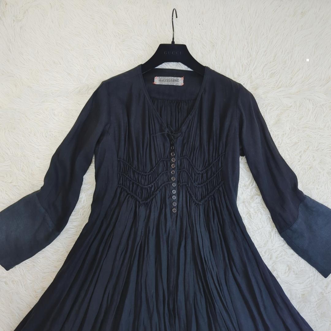 【美品】Hallelujah 羊使いのローブ ワンピース リネン 黒