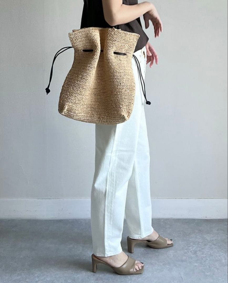 美品⭐︎MAISON N.H PARIS⭐︎ラフィア　ショルダーバッグ　ナチュラル