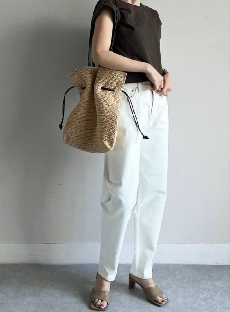 美品⭐︎MAISON N.H PARIS⭐︎ラフィア　ショルダーバッグ　ナチュラル